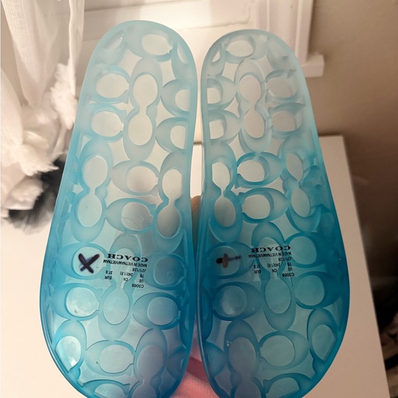Coach Translucent Blue Slide Sandals - Picture 2 of 2